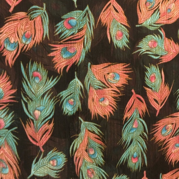 Ripe M/L Sheer Blouse Multi Colour Peacock Feather - Picture 4 of 7